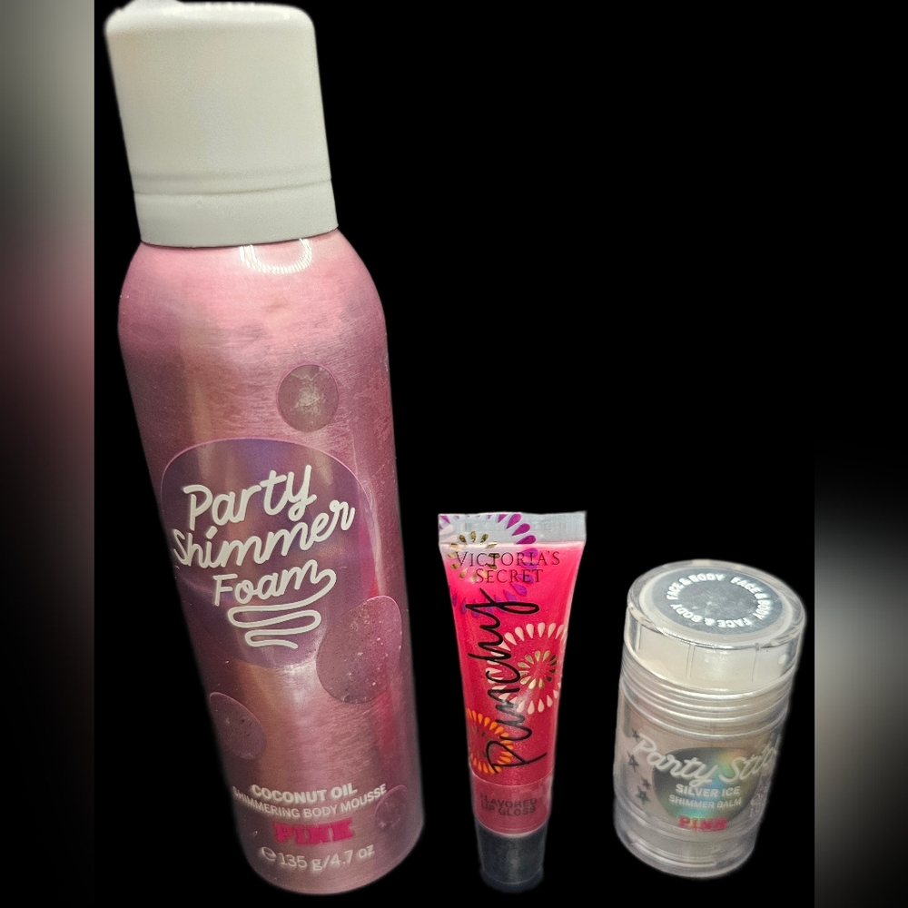 Victoria's Secret Pink Party Shimmer 3 Piece Set